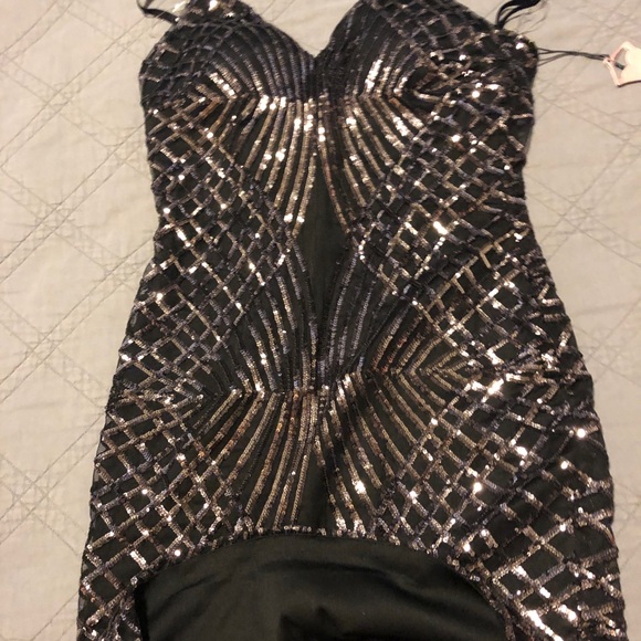 Mini black sequin dress - Picture 4 of 8